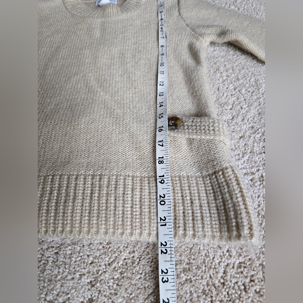 Vintage Montaldo's Wool Blend Beige Womens Knit Sweater Small Made In Italy - Picture 2 of 8
